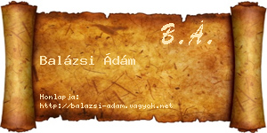 Balázsi Ádám névjegykártya