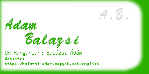 adam balazsi business card